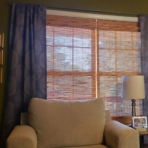 Gray and Creme Curtain Panel Pair